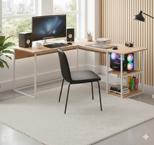 Escritorio de Oficina Modular Vienna con Soporte para Portátil, Superficie de Madera y Estructura Metálica, Estilo Europeo, Estación de Trabajo para Oficina en Casa, Venta al Por Mayor OEM - Product Image 4