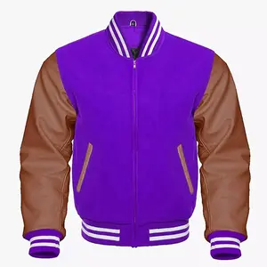 High Quality Custom Print Embroidered <b>Canvas</b> Stand Collar Front Logo Oversized Varsity <b>Jacket</b> for <b>Men</b> - Product Image 3