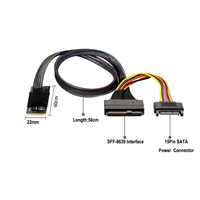 Cable M.2 M-key a U.2 SFF-8639 con Conector SATA Hembra de 15 Pines, 32Gbps, 22x60mm, en Stock