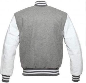 Veste universitaire de style de rue de haute qualité pour hommes vêtements de sport à la mode laine tissu manches en cuir vestes Letterman - Product Image 2
