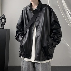 Chaqueta de cuero holgada de estilo americano de marca de moda de gama alta para hombre, tela de lona de alta calidad para la temporada Otoño Invierno - Product Image 2