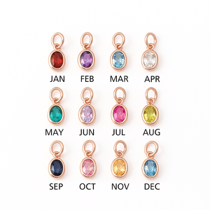 ชุดเครื่องประดับอัญมณีทำมือจี้คริสตัลทรงรีชุบด้วยสีโรสโกลด์สำหรับทำสร้อยคอทำด้วยมือเสน่ห์เล็กๆและสร้อยข้อมือ - Product Image 1