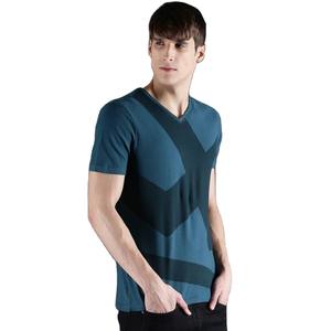 เสื้อยืด2022ผู้ชายคอกลมแขนสั้นทรงสลิมฟิตลายทางทำจากผ้าฝ้าย100% - Product Image 4