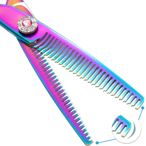 Ciseaux à effiler professionnels à double tranchant Rainbow Teeth Blades pour hommes et femmes, tranchants pour la coupe de cheveux, choix des stylistes - Product Image 3