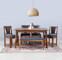 Ensemble de salle à manger moderne de luxe personnalisé en bois massif 6 places pour restaurant, hôtel, cuisine, école, salon, haute qualité, pliable
