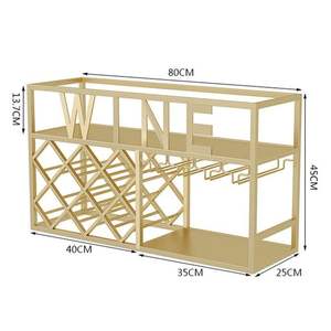 Organisateur de stockage de table pour la maison porte-vin support autoportant en métal personnalisé cuisine multifonction porte-bouteille de vin - Product Image 4