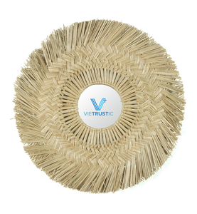 Vietrustic, recién llegados, espejo colgante decorativo, espejo de yute de algas marinas para decoración de dormitorio - Product Image 1