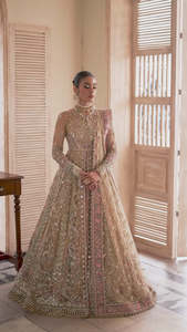 Vestido Largo de Gala con Encaje de Chifón de Lujo, Cristales, Volantes Bordados y Adornos para Mujer, Estilo Pakistaní Indio, para Fiestas Formales - Product Image 6