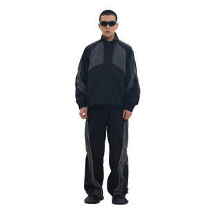 Trajes de nailon de alta calidad con logotipo personalizado y cremallera a granel, chándal deportivo de alta moda para hombre, chándal cortavientos de poliéster, ropa de calle - Product Image 6