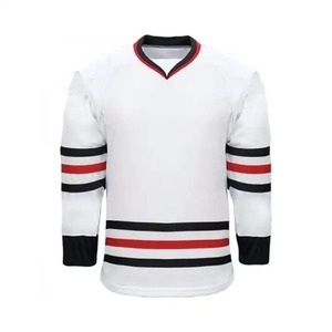 ชุดฮอกกี้น้ำแข็งแบบซับลิเมชั่น OEM พร้อมโลโก้สั่งทำพิเศษ สีดำ โพลีเอสเตอร์ ชุดทีม เสื้อฮอกกี้ - Product Image 4