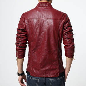 Real Leather Bomber Jacket <b>for</b> <b>Men</b> Slim Fit Retro Vintage Style with Stand Collar and Antique <b>Wash</b> Canvas Winter Season - Product Image 4