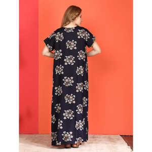 Camisón Evolve Alpine Casual de Longitud Completa con Bolsillo Lateral y Bordado en el Escote, Tejido Suave de Spandex, Cintura Elástica, ODM - Product Image 5