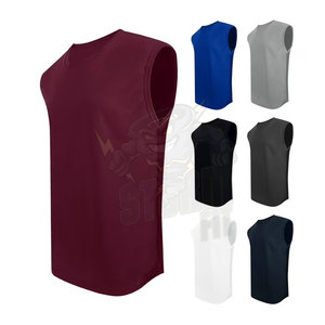 Débardeurs pour hommes été sans manches coupe ample chemise col rond athlétique basket-ball course Fitness sport entraînement Gym débardeur hommes - Product Image 1