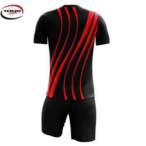 Uniforme de Fútbol Unisex de Manga Corta para Adultos, 100% Poliéster, Impresión de Logotipo Personalizado, Nombre del Equipo, Ropa Deportiva de Alta Calidad para Exteriores, OEM - Product Image 3