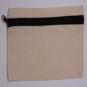 Pochette à fermeture éclair en toile de coton 100% écologique personnalisée - Multi-tailles (3''4''5'') vierge pour le maquillage/les pinceaux cosmétiques et l'emballage cadeau - Product Image 2