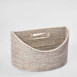 Best Choice <b>Round</b> Rattan Magazine Storage Basket Handmade Natural Wicker Organizer For Living Room <b>Bedside</b> Sofa Side Book Holder - Product Image 4
