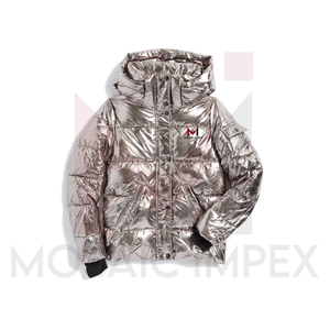 Mosaic Impex, chaqueta de plumón azul de Invierno para mujer, acolchada con cremallera, cortavientos, nuevo diseño, abrigo de tela estampado, forro de nailon - Product Image 6