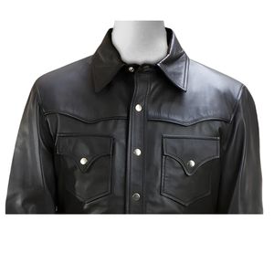 Chaqueta de Invierno de Cuero Genuino Original para Hombre, OEM, Alta Calidad, Personalizable, Cortavientos Elegante con Logotipo Frontal - Product Image 4