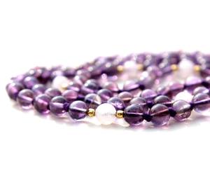 Hot Selling 108 Knotted <b>Mala</b> Beads Handmade Indian Artist Pulsera Amethyst Moonstone Yoga Jewelry Pearl <b>Necklace</b> - Product Image 4