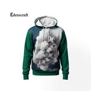 Pull-over à capuche léger et élégant pour hommes, imprimé, tenue décontractée pour l'hiver, coton chaud mélangé, tissu durable, sweat-shirt confortable - Product Image 6
