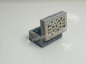 Boîte à bijoux en marbre faite à la main de haute qualité nouveau modèle avec belle sculpture Inde taille 7 5x10 - Product Image 2