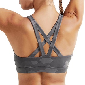 Vêtements de sport pour femmes Soutien-gorge de sport respirant avec bretelles réglables et logo de décoration de boutons sur la tasse pour les vêtements de fitness d'entraînement - Product Image 4