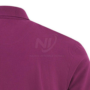 Hommes de qualité supérieure pour polos respirant et évacuant l'humidité coupe ajustée avec tissu tricoté à motif solide longueur courte - Product Image 5