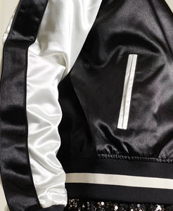 Veste en satin pour femme 2026, haute qualité, 100 % polyester, impression de logo personnalisée, nouveau design avec col montant et décoration appliquée - Product Image 6