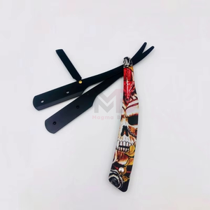 Couteau à raser droit de barbier de haute qualité pour hommes, manche en acier inoxydable, lame remplaçable, rasoir pliant pour cheveux - Product Image 1