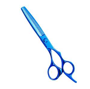 Ciseaux à effiler Ciseaux de salon de coupe de cheveux enduits bleus Ciseaux à effiler pour coiffeur avec repose-doigt - Product Image 5