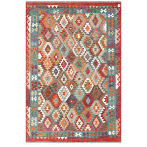 Alfombra Kilim de Maimana, Afganistán, 278 x 188 cm, Alfombras y Juegos de Alfombras - Product Image 1