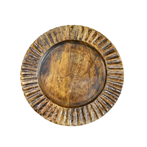 Assiette de recharge ronde en bois massif d'acacia la plus exigeante pour le restaurant Assiette de recharge en bois lavable pour aliments meilleure vente - Product Image 4