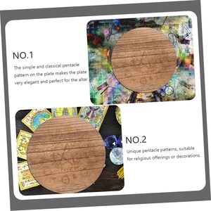 Pentagrama Portavelas de madera Pilar Vela Portavelas rústico Tarot Decoración Bruja Estrella Boda Vela Escritorio de oficina - Product Image 4
