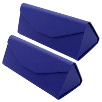 Étui à lunettes pliable triangulaire, logo personnalisé, en cuir PU, boîte de rangement pour lunettes, étui à lunettes portable pour les voyages