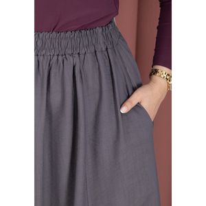 Jupe crayon grise avec taille élastique confortable, détails de poches, respirante, en Spandex et Nylon, technique brodée, option grande taille - Product Image 6