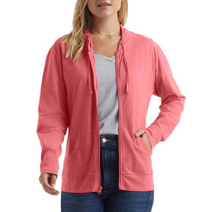 Sudadera con capucha y cremallera para mujer OEM, ajuste personalizado con impresión de logotipo de tela cómoda para ropa de moda y soporte de etiqueta privada - Product Image 1