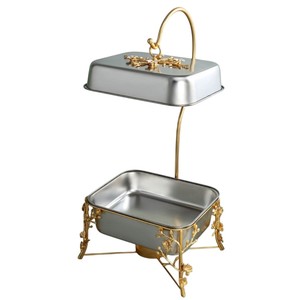 Chauffe-plats et plats à gratin au design attrayant, noir et argent, en acier inoxydable, pour service de buffet - Product Image 5