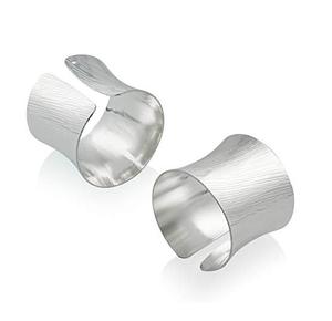 Anneaux de serviette en acier inoxydable de conception martelée pour la décoration de table à manger à domicile, logo personnalisé, vaisselle en argent bien polie - Product Image 4