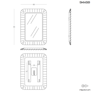 Espejo LED con Marco de Vidrio Ondulado Bronceado 94x68 - Product Image 5