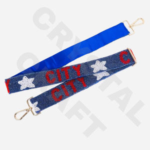 CRYSTAL CRAFT Sangle de sac à main en perles de verre pour les jours de match, couleur personnalisée, perles de rocaille, style indien, taille personnalisée, logo personnalisé accepté - Product Image 5