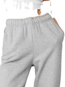 Pantalones de chándal holgados ecológicos con parte delantera plana personalizados OEM para mujer, pantalones deportivos informales de pierna ancha con cordón de cintura alta para correr - Product Image 2