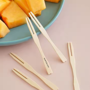 ส้อมผลไม้ทำจากไม้เบิร์ชวูด90มม. แบบใช้แล้วทิ้งมีสไตล์ทนทานสำหรับอาหารเรียกน้ำย่อยเสิร์ฟในงานปาร์ตี้ - Product Image 3