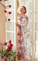 Chemisier de travail multi-fils en Organza pur, couleur blanche, haut de gamme, ombré, Sari avec blanc et rouge, 2 pièces, mode dames