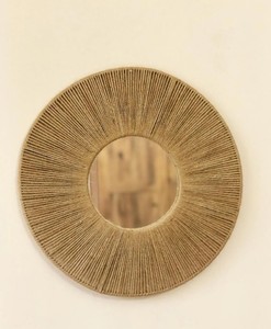 Espejo de yute, espejo de yute redondo simple, espejo bohemio, decoración de pared - Product Image 3