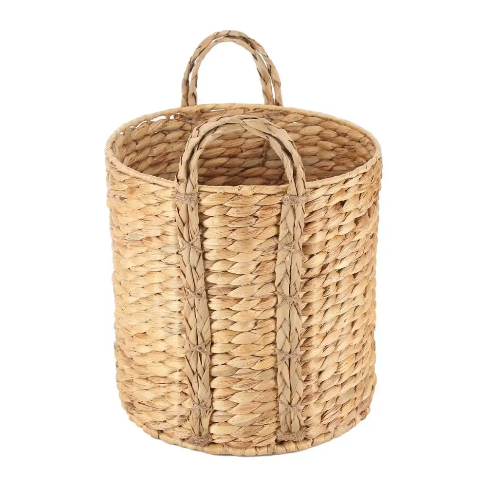 Versatile Water Hyacinth Belly Basket Multipurpose Woven Basket with Handle for Laundry and More