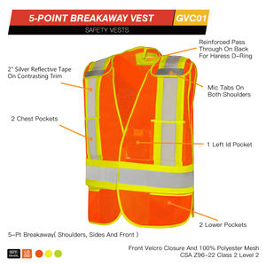 Chaleco de Seguridad Personalizado |   Chaleco de Trabajo Reflectante con Malla Trasera Roja para Tráfico, Construcción y Uso Industrial - Product Image 2