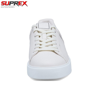 Suprex Enterprises Baskets basses blanches B Court en cuir véritable respirant à imprimé léopard, anti-odeur, à lacets, à bout plat - Product Image 4