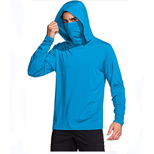 Automne hiver OEM ODM personnalisé brodé fermeture éclair imperméable polaire couleur unie hommes sweats à capuche avec masque - Product Image 4
