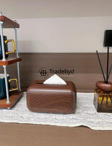 กล่องใส่กระดาษทิชชูไม้ลายดอกไม้คลาสสิก สไตล์หรูหราทันสมัย สำหรับตกแต่งโต๊ะในห้องนอนหรือสำนักงาน จาก Tradebyd - Product Image 5