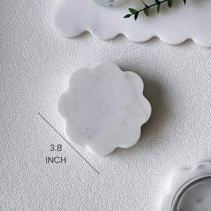 Handmade Wholesale decorative Natural marble <b>coaster</b> square <b>coasters</b> Wave Edge Natural white black marble <b>coaster</b> - Product Image 3